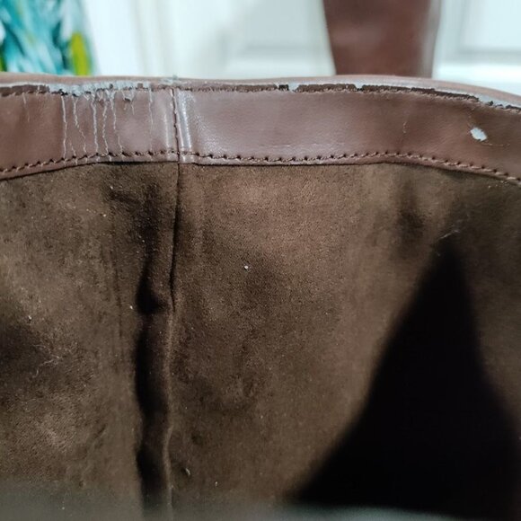 Gap Western Style Brown Leather Knee-High Block Heel Boots Women' Size 8 - Picture 12 of 14